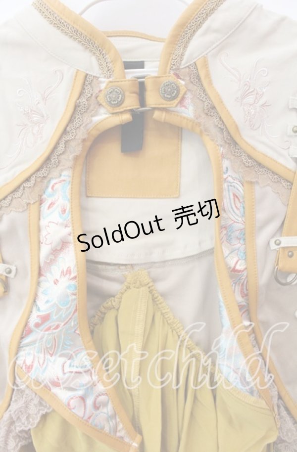 画像2: Ozz oneste / 蝶舞秋園ミニマント  ベージュ×マスタード O-25-09-15-013-OO-JA-OW-OS (2)