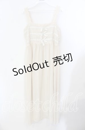 画像: an another angelus / 三連リボンジャンパースカート  アイボリー O-25-09-15-019-CA-OP-IG-ZT372