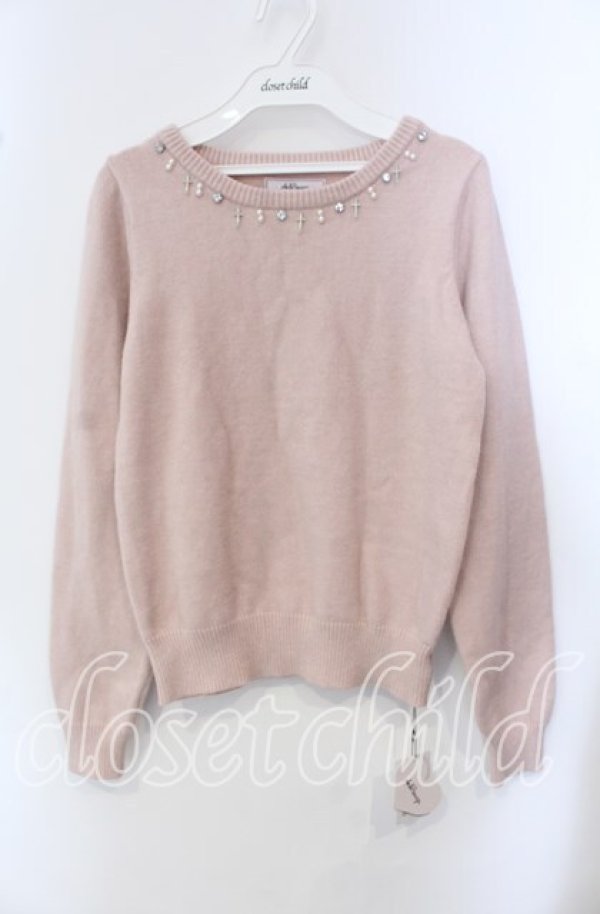 画像1: Ank Rouge / パールクロスニット  ピンク O-25-09-15-025-CA-TO-IG-ZT066 (1)