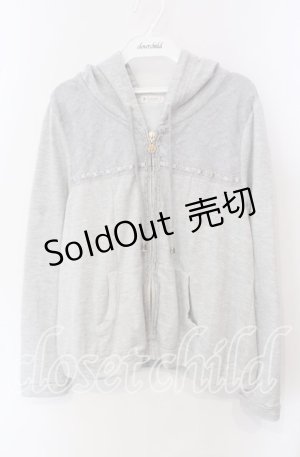 画像: axes femme / はしごレースパーカー  グレー O-25-09-15-026-AX-TO-IG-OS
