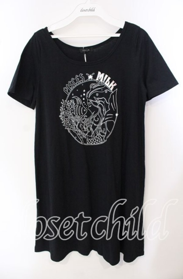 画像1: MILK / マーメイドプリントカットワンピース  クロ O-25-09-15-027-ML-TO-IG-ZT055 (1)