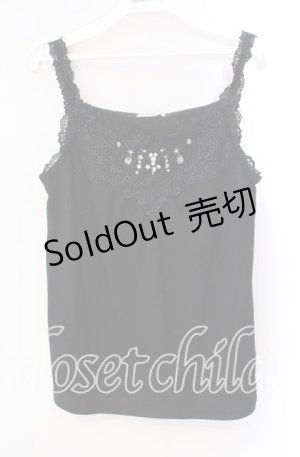画像: axes femme / レースビジューデザインタンク F クロ O-25-09-16-033-AX-TO-OW-OS