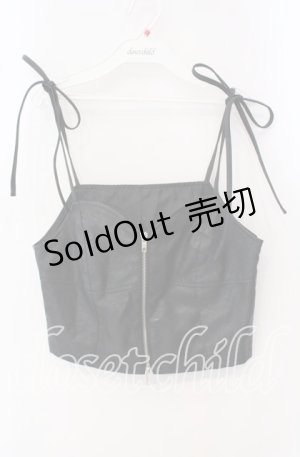 画像: axes femme / リボンフェイクレザービスチェ F クロ O-25-09-16-035-AX-TO-OW-OS