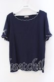 画像1: axes femme / リボン×スカラップ刺繍プルオーバー F ネイビー O-25-09-16-038-AX-TO-OW-OS (1)