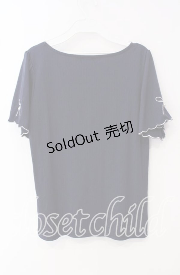 画像3: 【SALE】axes femme / リボン×スカラップ刺繍プルオーバー F ネイビー O-25-09-16-038-AX-TO-OW-ZT082 (3)