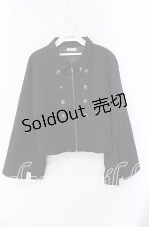 画像: axes femme / Ｗ釦スリット袖ジップジャケット F クロ O-25-09-16-041-AX-TO-OW-OS