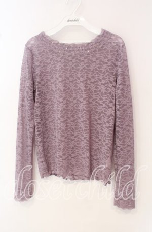 画像: axes femme / ラウンドネックレースインナー F ラベンダー O-25-09-16-047-AX-TO-OW-OS