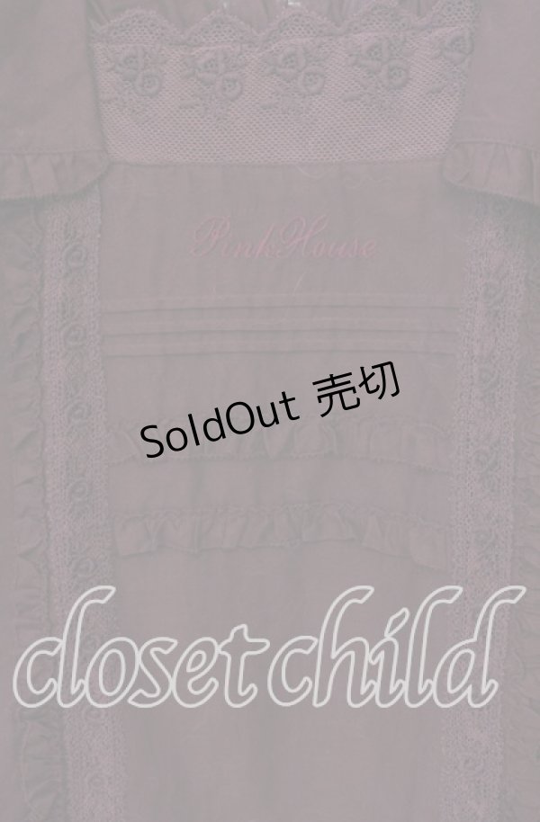 画像2: 【SALE】PINK HOUSE / ロゴ刺繍入りローンブラウス  ガーネット O-25-09-16-051-LO-BL-IG-ZT388 (2)