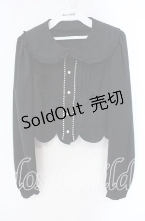 画像: Ank Rouge / 裾スカラップブラウス  クロ O-25-09-16-055-CA-BL-IG-OS