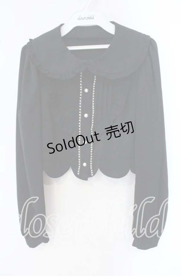 画像1: Ank Rouge / 裾スカラップブラウス  クロ O-25-09-16-055-CA-BL-IG-OS (1)