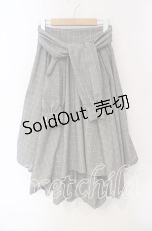 画像: axes femme / シャツ巻き風イレヘムスカート F グレー O-25-09-16-070-AX-SK-OW-OS