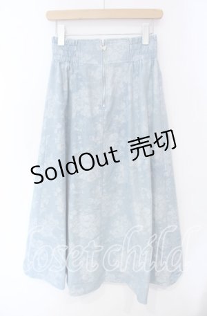 画像: axes femme / ジップ付ブーケデニムスカート F サックス O-25-09-16-072-AX-SK-OW-OS