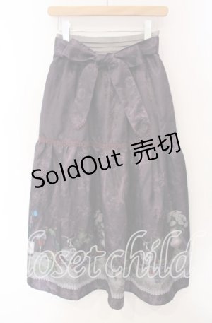 画像: axes femme / ワイン柄スカート F パープル O-25-09-16-073-AX-SK-OW-OS