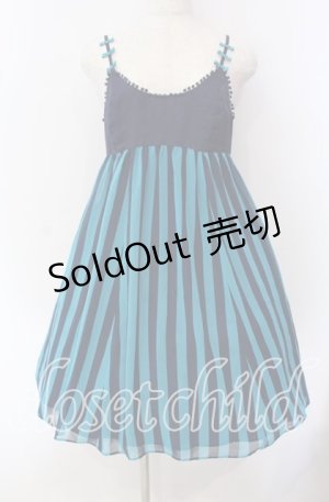 画像: 【SALE】Emily Temple cute / ストライプジョーゼットノースリーブワンピース  ブルー系 O-25-09-16-006-ET-OP-IG-ZT276