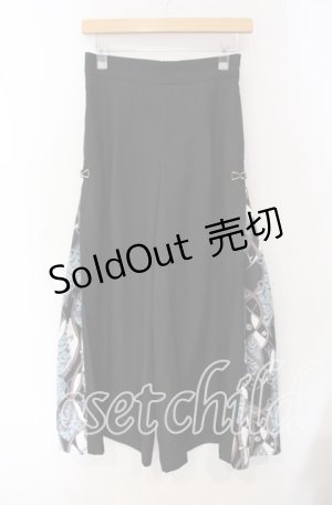 画像: axes femme / スカーフ切替ワイドパンツ F クロ O-25-09-16-080-AX-PA-OW-OS