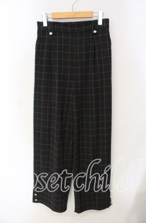 画像: axes femme / 裾釦起毛チェックワイドパンツ L グレー O-25-09-16-082-AX-PA-OW-OS