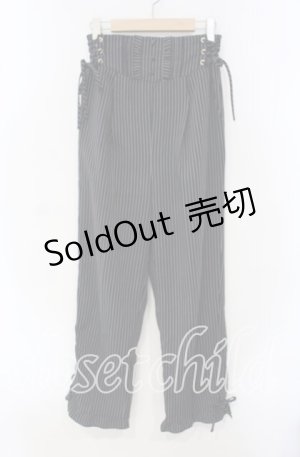 画像: axes femme / ハイウエストストライプパンツ F ネイビー O-25-09-16-084-AX-PA-OW-OS