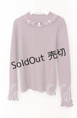 画像: axes femme / バラボトルネックリブプルオーバー F パープル O-25-09-16-018-AX-TO-OW-OS