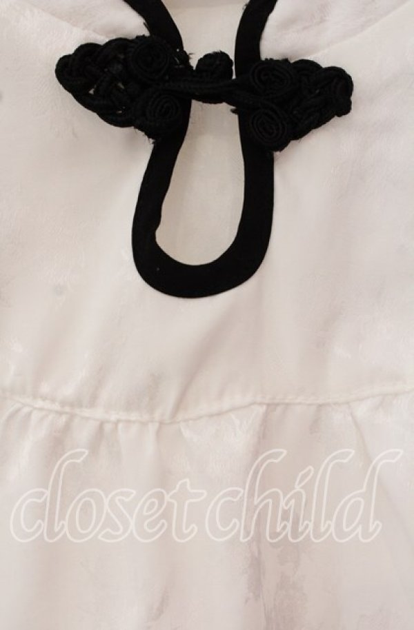 画像2: axes femme / オリエンタルチャイナジャカードブラウス F シロ O-25-09-16-022-AX-BL-OW-ZT330 (2)