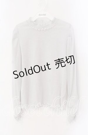 画像: axes femme / タック×フレア袖ラメリブプルオーバー F グレー系 O-25-09-16-024-AX-TO-OW-OS