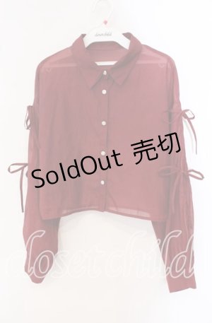 画像: axes femme / リボン付ラメシアーシャツ F ワイン O-25-09-16-028-AX-TO-OW-ZT081