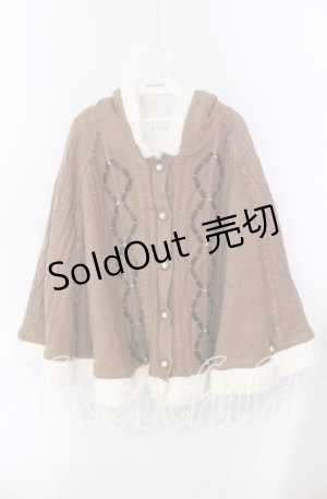 画像: axes femme / 裏ボアニットポンチョ F ブラウン O-25-09-18-008-AX-JA-IG-OS