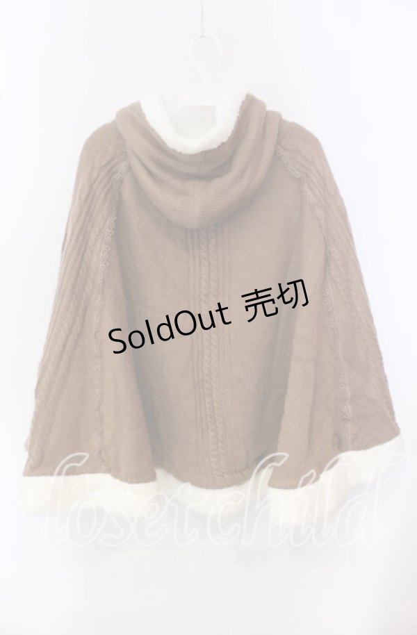 画像3: axes femme / 裏ボアニットポンチョ F ブラウン O-25-09-18-008-AX-JA-IG-OS (3)