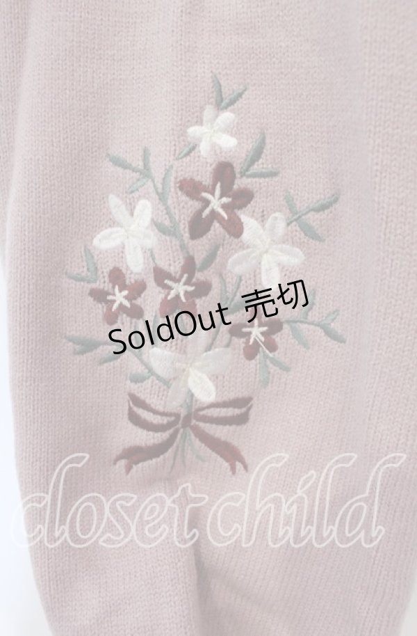 画像2: axes femme POETIQUE / フラワー刺繍ニットプルオーバー M ピンク O-25-09-18-011-AX-TO-OW-OS (2)