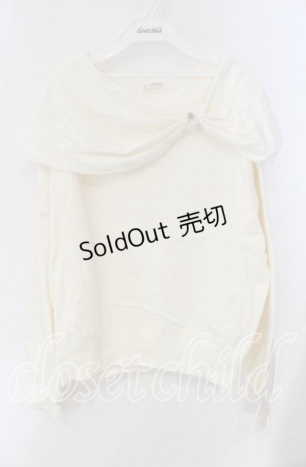 画像1: axes femme / ドレープリボンニット F シロ O-25-09-18-012-AX-TO-OW-OS (1)