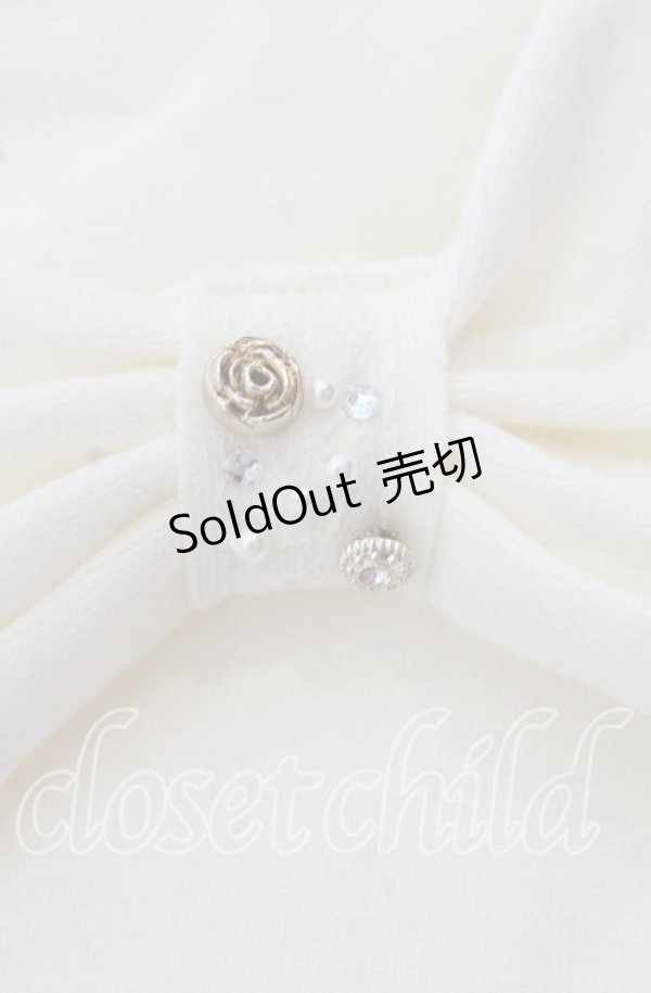 画像2: axes femme / ドレープリボンニット F シロ O-25-09-18-012-AX-TO-OW-OS (2)