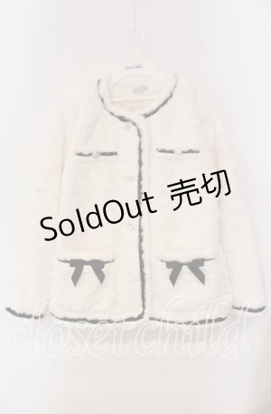 画像: axes femme POETIQUE / リボンデザインファージャケット M シロ O-25-09-18-013-AX-JA-OW-OS