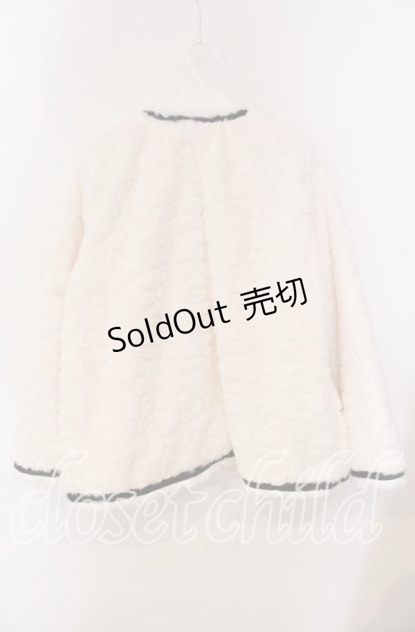 画像3: axes femme POETIQUE / リボンデザインファージャケット M シロ O-25-09-18-013-AX-JA-OW-OS (3)