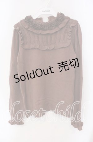 画像: axes femme / 薔薇装飾プチフリルニット F モカ O-25-09-18-014-AX-TO-OW-OS