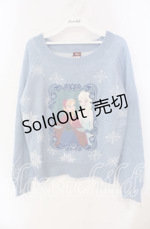 画像: Secret Honey / アナと雪の女王ニット  サックス O-25-09-18-019-CA-TO-IG-OS