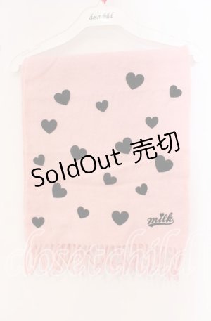 画像: MILK / ハートフロッキーマフラー  ピンク O-25-09-18-024-ML-ZA-IG-OS