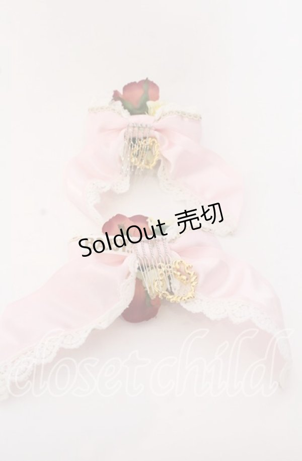 画像2: BABY,THE STARS SHINE BRIGHT / Lady Victorian Roseリボンコーム  ピンク×アカ O-25-09-19-047-BA-AC-OW-OS (2)