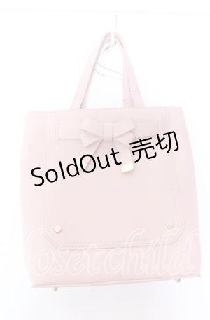 画像: m petit by misako / 前リボン2WAYトートバッグ  ピンク O-25-09-19-013-LO-BG-OW-OS