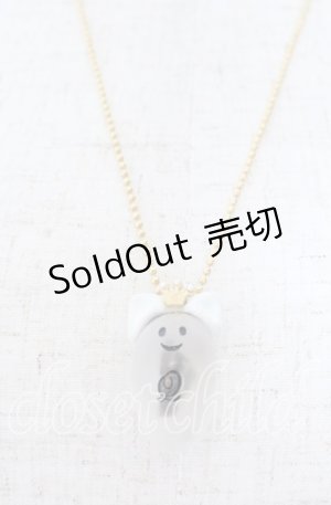 画像: Q-pot. / ネコミミおばけちゃんネックレス  白い耳×チョコレート O-25-09-19-002-QP-AC-OW-ZT445-F002