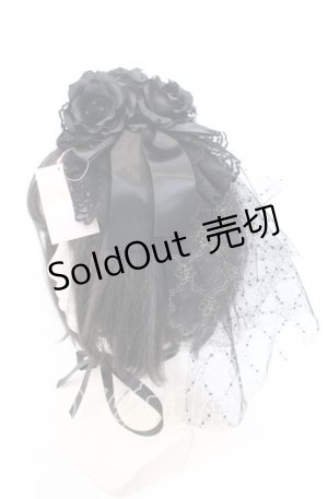 画像: metamorphose / ローズリボン円形ヘッドドレス  クロ O-25-09-19-026-ME-AC-OW-OS
