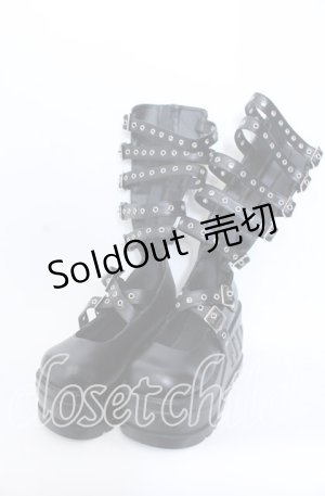 画像: Jamieエーエヌケー / コルセット厚底シューズ L クロ O-25-09-19-034-LO-SH-IG-OS