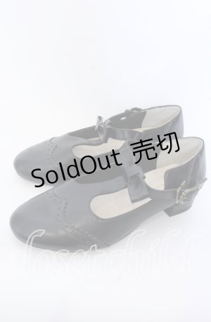 画像: m petit by misako / AMPUリボンストラップパンプス L クロ O-25-09-19-035-LO-SH-IG-ZT346