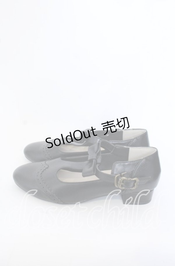 画像2: m petit by misako / AMPUリボンストラップパンプス L クロ O-25-09-19-035-LO-SH-IG-ZT346 (2)