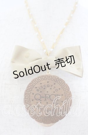 画像: Q-pot. / ビスケットリボンネックレス  ブラウン×ゴールド O-25-09-19-005-QP-AC-OW-ZT445-F002