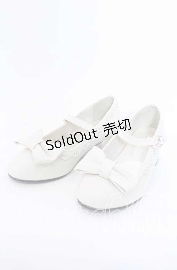 画像1: axes femme kawaii / ローヒールリボンパンプス M オフ O-25-09-19-037-AX-SH-IG-ZT346 (1)