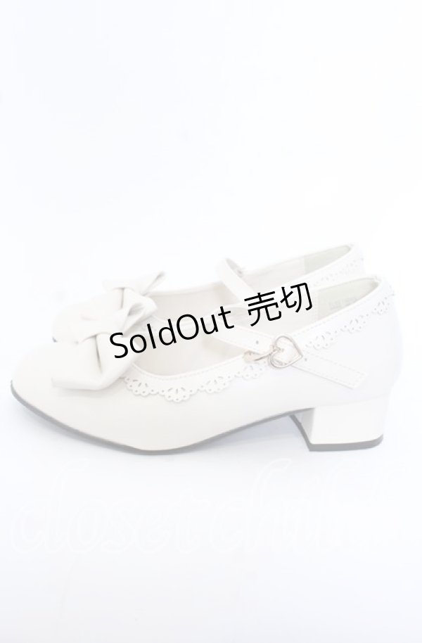 画像2: axes femme kawaii / ローヒールリボンパンプス M オフ O-25-09-19-037-AX-SH-IG-ZT346 (2)