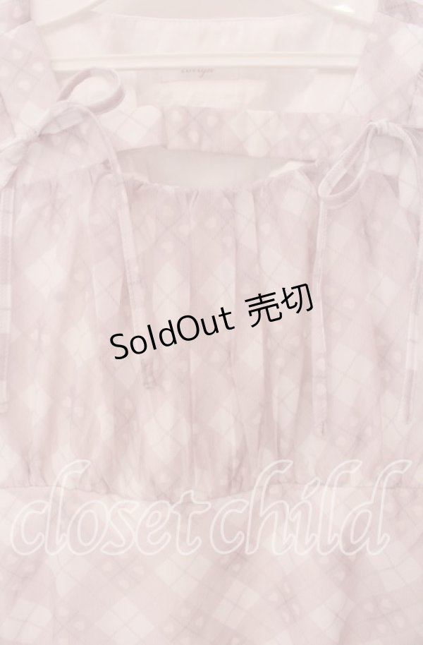 画像2: evelyn / オリジナルハートチェックワンピース  ピンク O-25-09-20-026-LO-OP-IG-ZT028 (2)