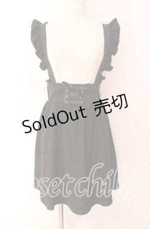 画像: Ank Rouge / フリルサスペンダースカート  クロ O-25-09-20-004-CA-SK-IG-OS