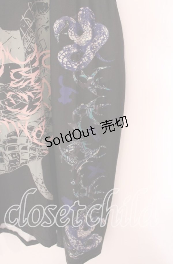 画像3: NieR Clothing / LONG SLEEVE UNISEX CUTSEW【SERPENT】 カットソー  ブラック系 O-25-09-20-039-PU-TO-IG-OS (3)