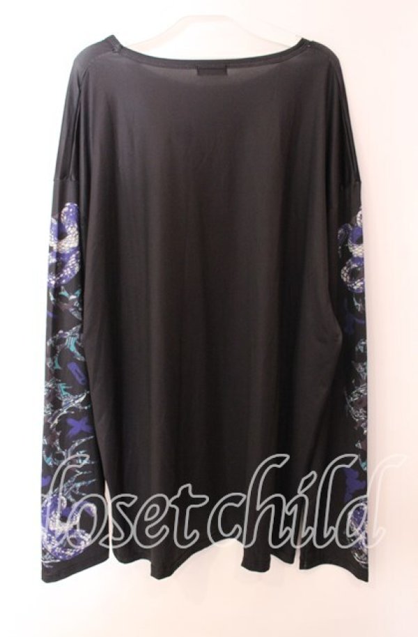 画像4: NieR Clothing / LONG SLEEVE UNISEX CUTSEW【SERPENT】 カットソー  ブラック系 O-25-09-20-039-PU-TO-IG-OS (4)