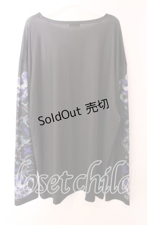 画像4: NieR Clothing / LONG SLEEVE UNISEX CUTSEW【SERPENT】 カットソー  ブラック系 O-25-09-20-039-PU-TO-IG-OS (4)